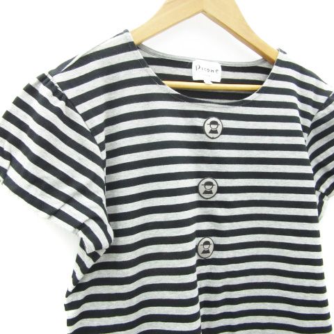 ピッコーネ PICONE CLUB カットソー 半袖 ボーダー柄 2 ブラック