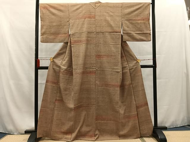 平和屋着物○上質な紬 変わり格子 やまと誂製 正絹 逸品 CAAW7434yc