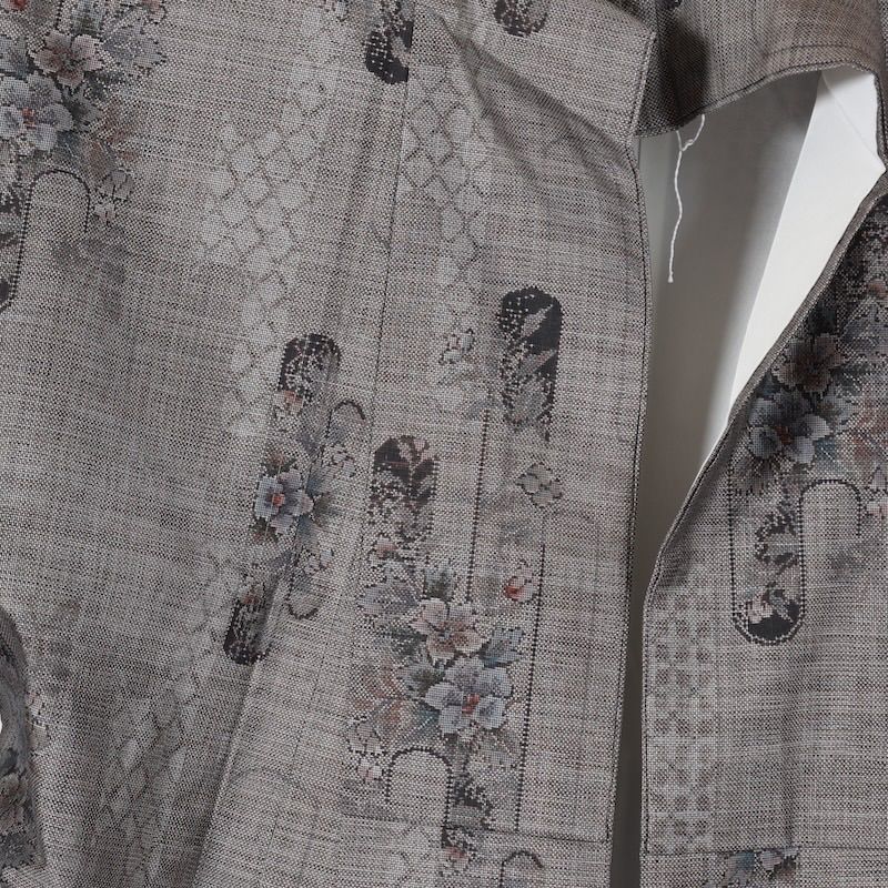 本場大島紬 茶 藍 黒 珊瑚色 花 九マルキ T688 - メルカリ 