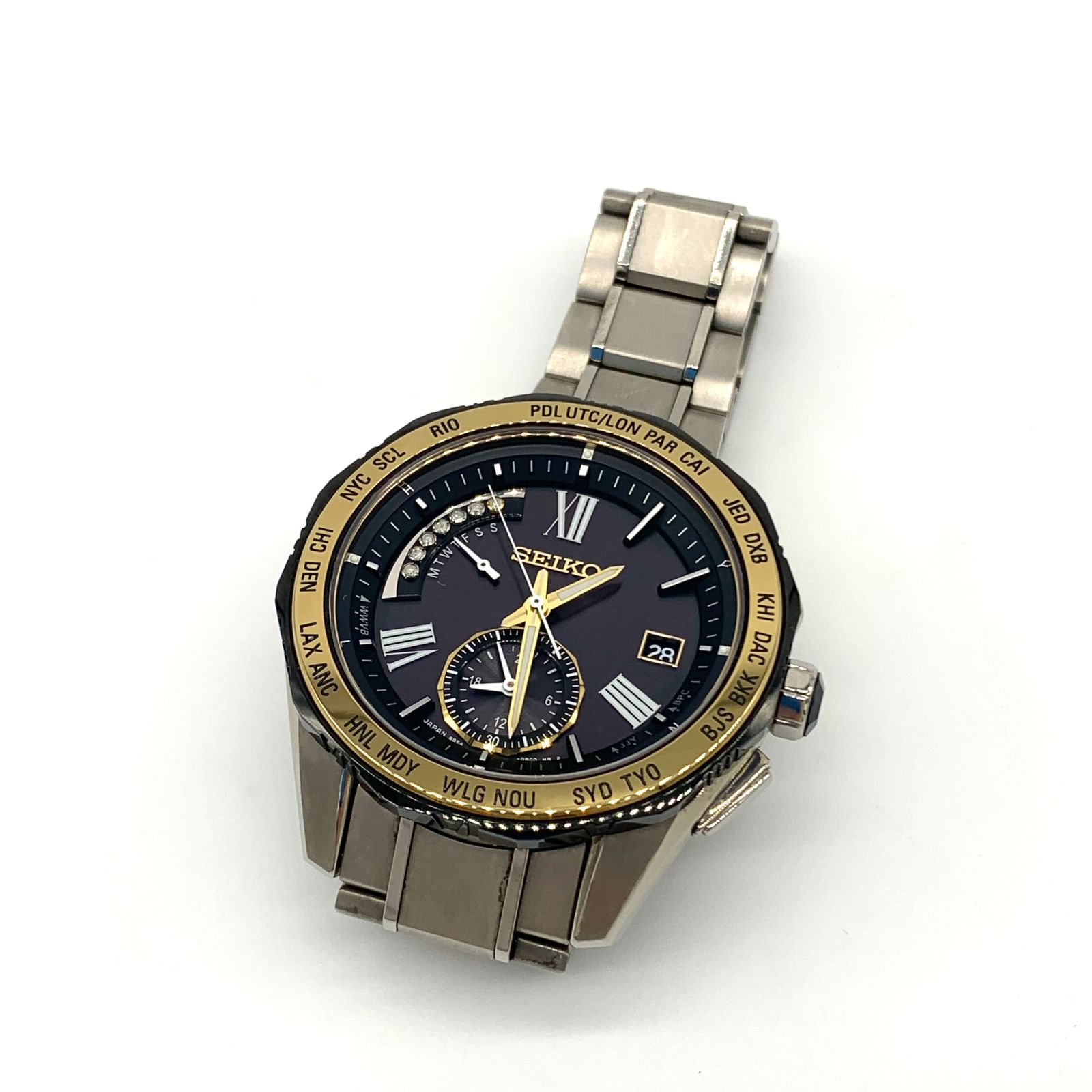 美品】⭐️【SEIKO】 ブライツ 8B54-0BB0 シルバー&ブラック （楽天 