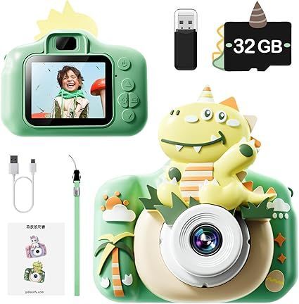 【在庫処分】キッズカメラ トイカメラ おもちゃ Skifry 4800ｗ画素 1080P HD動画 子供用カメラ 32GBメモリーカード シリコン保護ケース ストラップ付属 自撮りタイマー撮影 音楽プレーヤー ゲーム