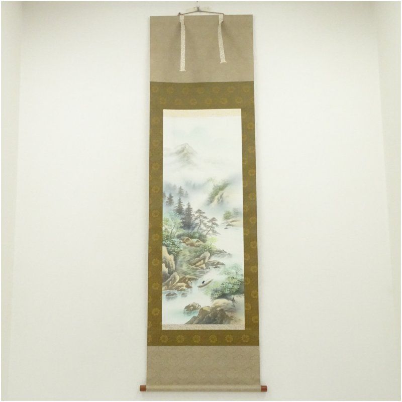 掛け軸 大徳寺 細合喝堂 『 彩鳳舞丹霄 』 紙本 茶掛 茶道具 掛軸 美品