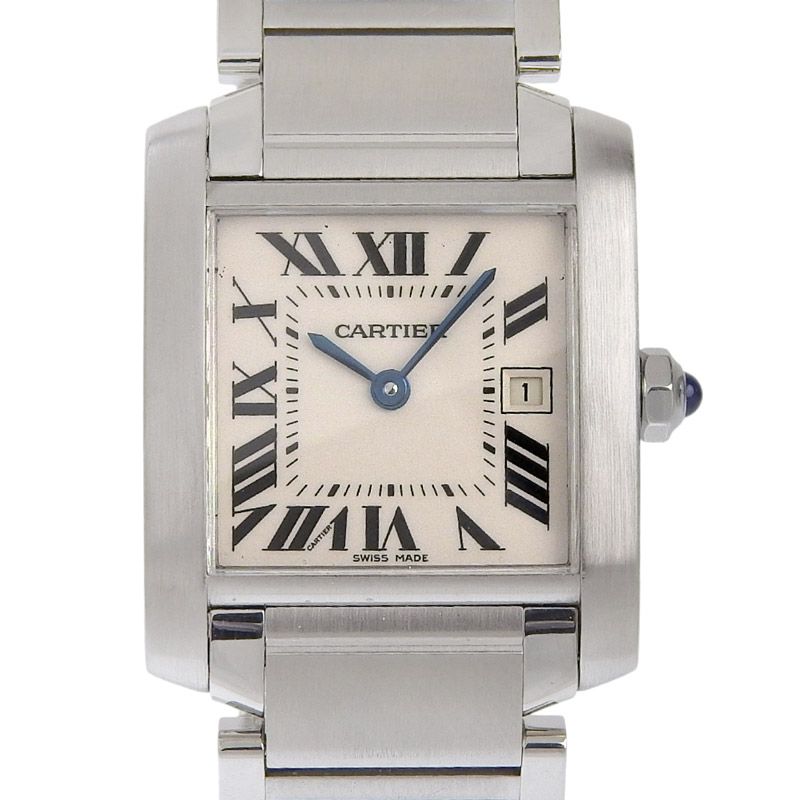 カルティエ CARTIER タンクフランセーズMM レディース クォーツ 腕時計 SS ホワイト文字盤 W51011Q3 新入荷 CA0485