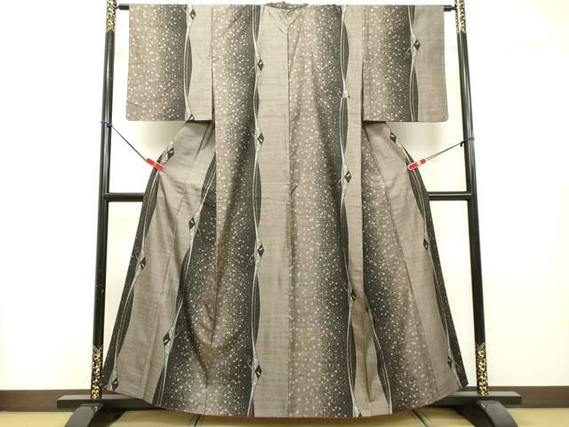 平和屋着物○本場大島紬 9マルキ 箔散らし間道 胴抜き仕立て 正絹 逸品