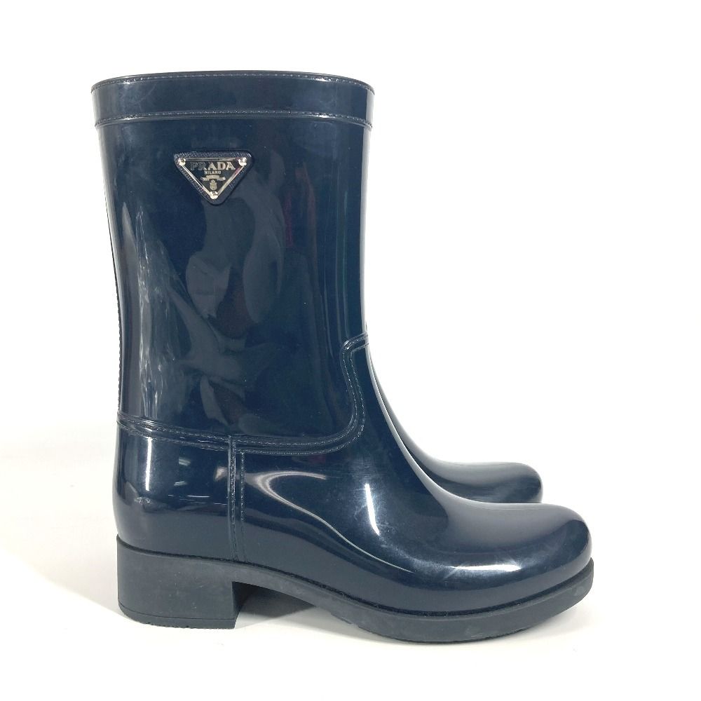 専門店では プラダ PRADA レインシューズ ラバー シューズ 靴 レインブーツ 靴
