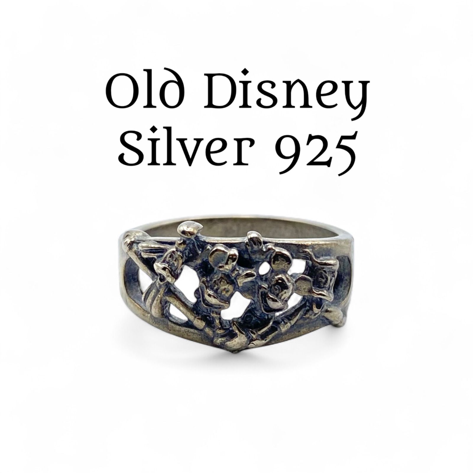 希少 1860年 英国 アンティーク 9k 9金 ダイヤモンド シグネットリング