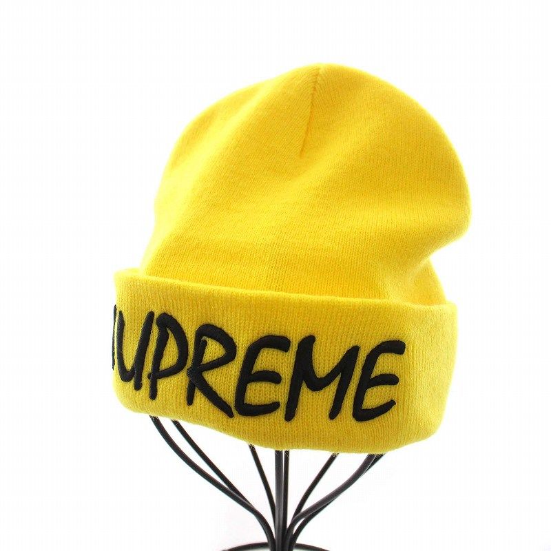 Supreme シュプリーム ニット帽　ビーニー　カシミヤ　イエロー　黄色 シュプリーム SUPREME ニット帽 ニットキャップ ビーニー 帽子 黄色