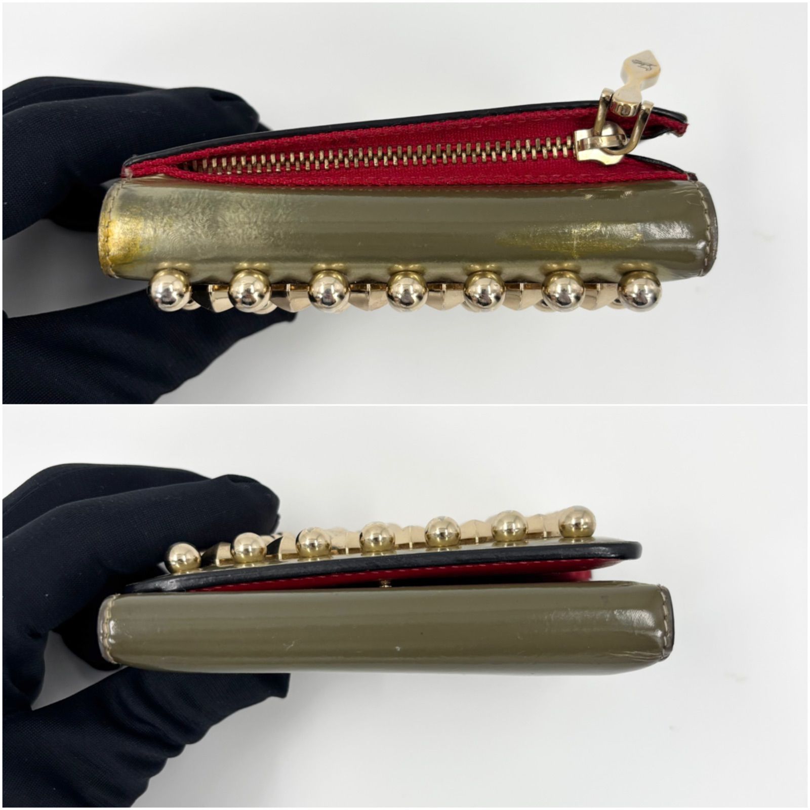 ♥️専用です♥️クリスチャンルブタン♥️ミニウォレット♥️レディース ルブタン クリスチャンルブタン 三つ折り財布 マカロン ゴールド