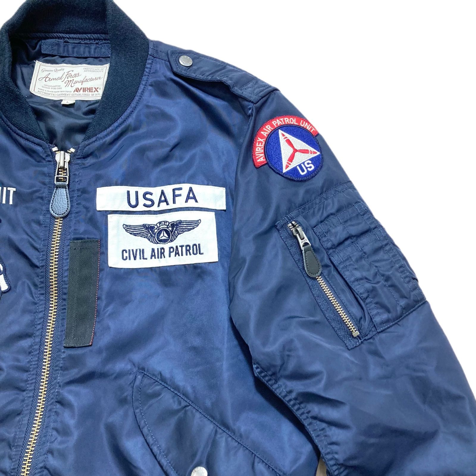 AVIREX フライトジャケット L-2 USAFA 民間航空パトロール 紺