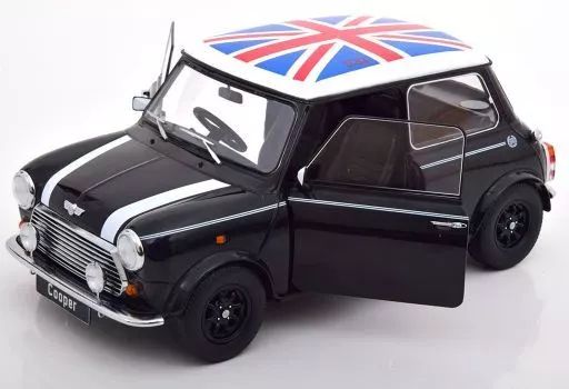 ミニカー　1/12 Mini Cooper 1990 右ハンドル(ブラック×ホワイト×ユニオンジャック) [KKDC120052R] 中古】ミニカー 1/12 Mini Cooper 1990 右ハンドル(ブラック