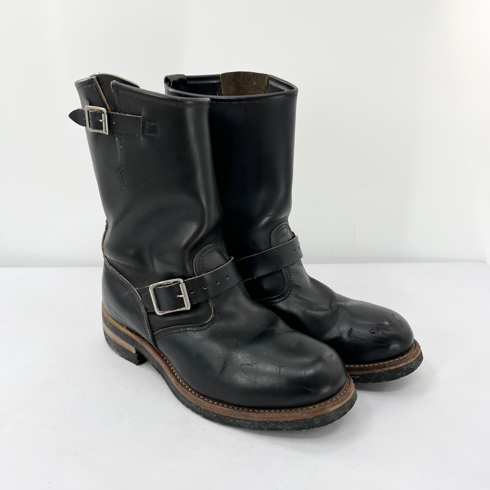 WALKER エンジニアブーツ アメリカ製 ブラック レザー US9 約27cm バイカーブーツ ワークブーツ 本革