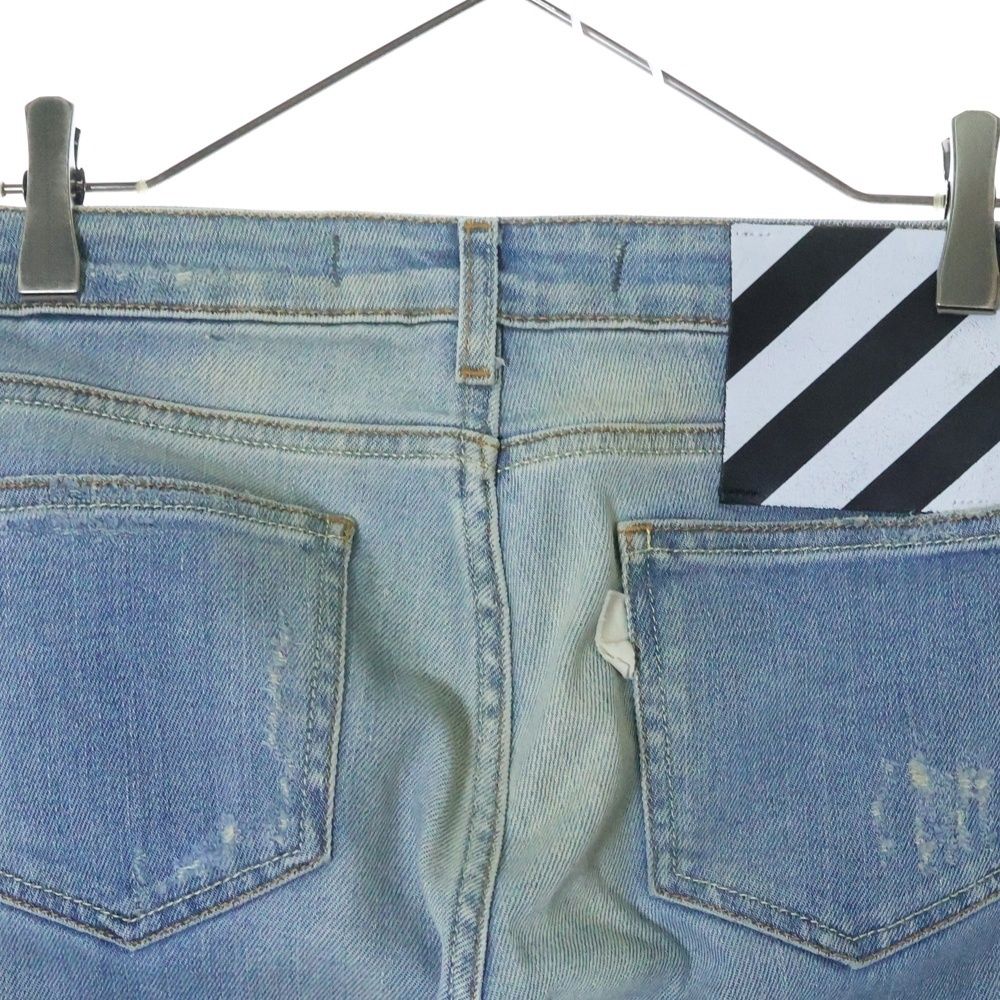OFF-WHITE (オフホワイト) Slim Split Jeans バックバイアス刺繍