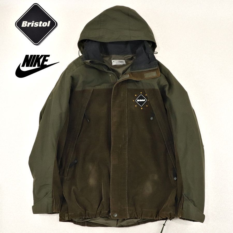 F.C.Real Bristol × NIKE エフシー リアル ブリストル ナイキ コーデュロイナイロン切替 マウンテンパーカー カーキ M