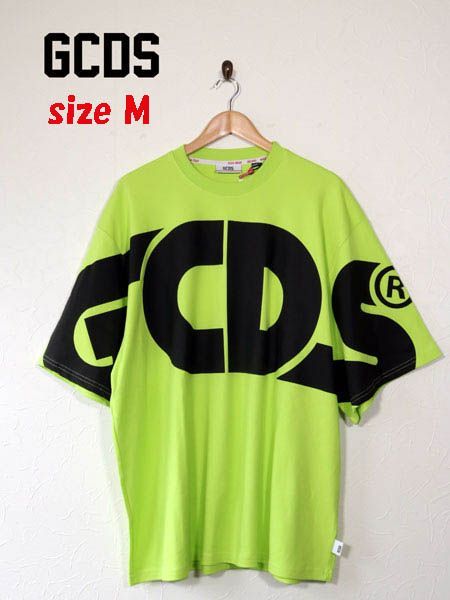 GCDS ジーシーディーエススウェットTシャツ グリーンブラックビッグ