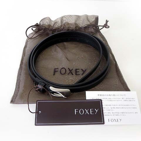 新品タグ付　フォクシー　レザーベルト フォクシー FOXEY ベルト レザーベルト 本革 F 黒 ブラック タグ