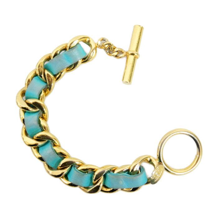 CHANEL シャネル 91年製 26番刻印 ビンテージ メタル×レザー