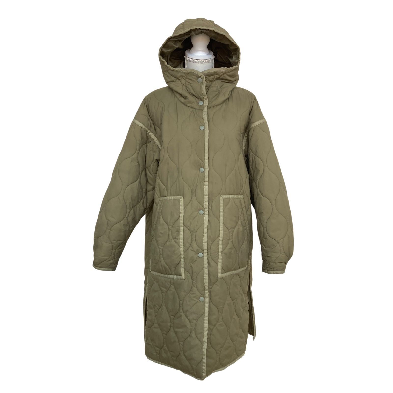 カーキ キルティングジャケット