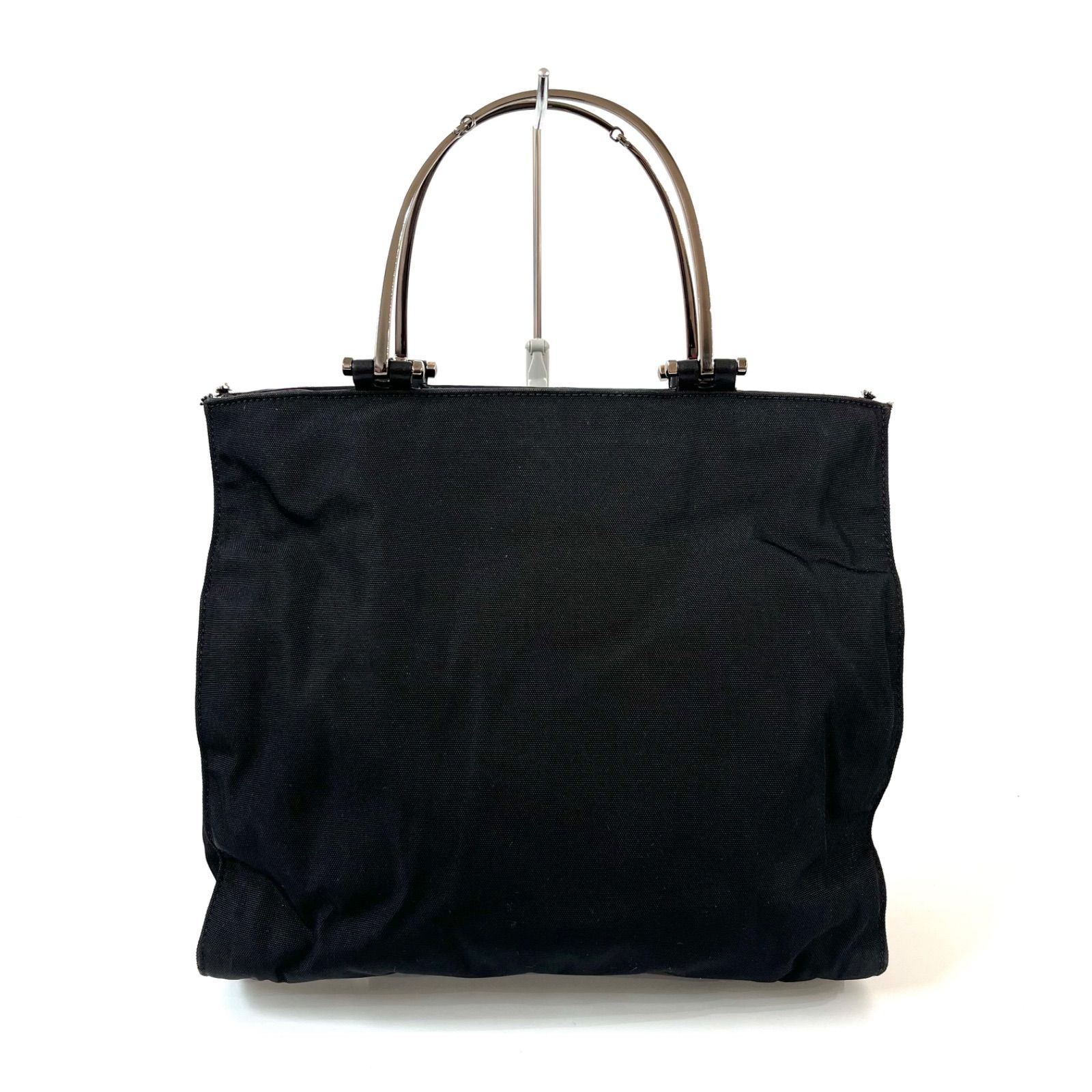 ◼️ GUCCI ◼️ ナイロン メタルハンドル ブラック ハンドバッグ