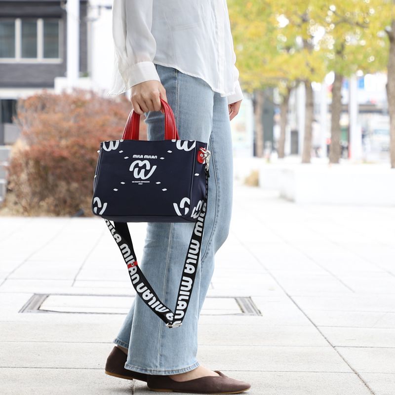 MIHØ　トートバッグ　ホワイトデニム ブラック&レッド　2個セット MIHØ様専用 トートバッグ ホワイトデニム ブラック&レッド 2個セット