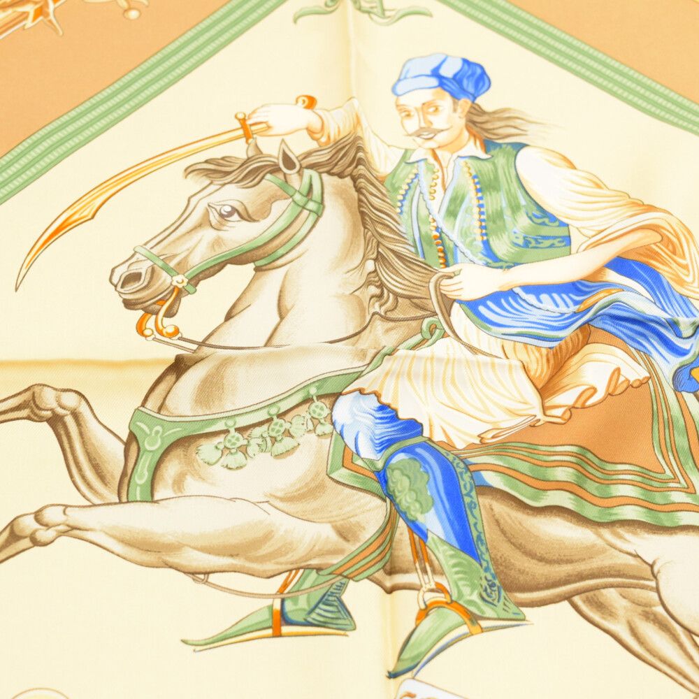 美品☆HERMES カレ90 ホースプリント素材