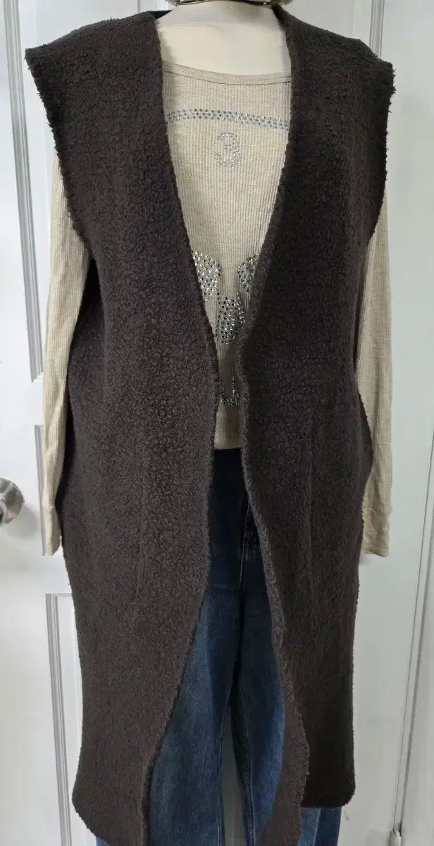 ハンサム システム ブラウン ベスト ロング丈