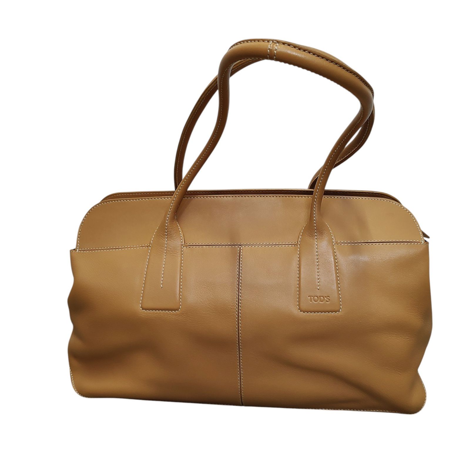 ✨️美品✨️ トッズ ハンドバッグ キャメル レザー ロゴ TODS トッズ レザー トートバッグ ハンドバッグ F キャメル