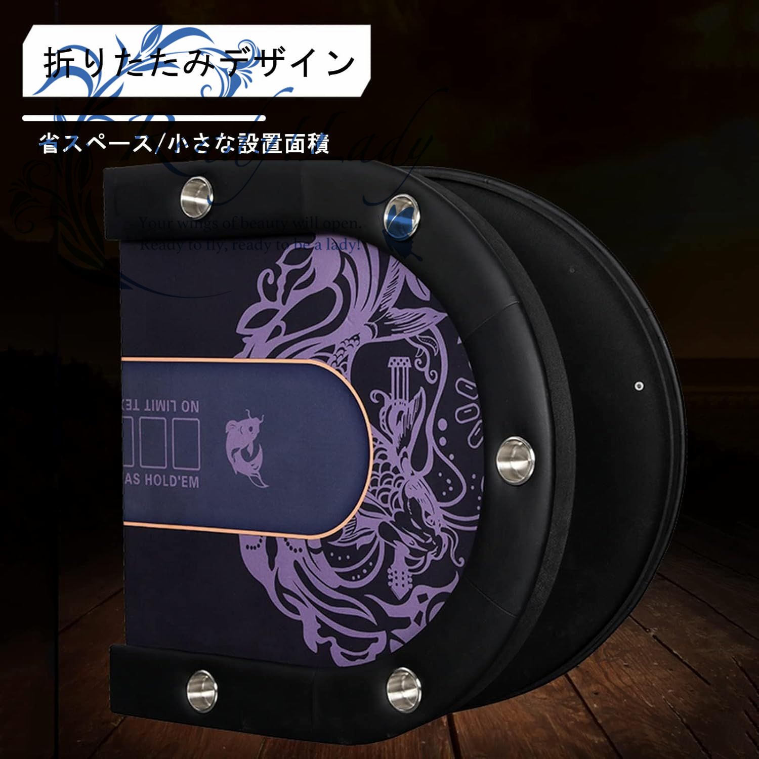 折りたたみ式ポーカーテーブル、カジノレジャーテーブルトップテキサス