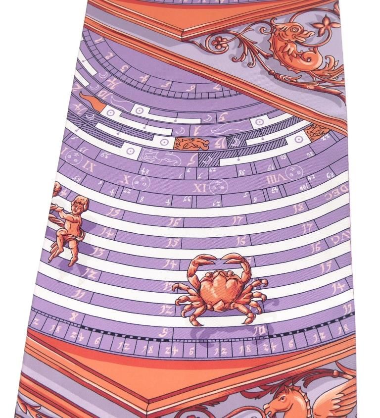 エルメス HERMES スカーフ マキシツイリー 占星術 パープル×ピンク