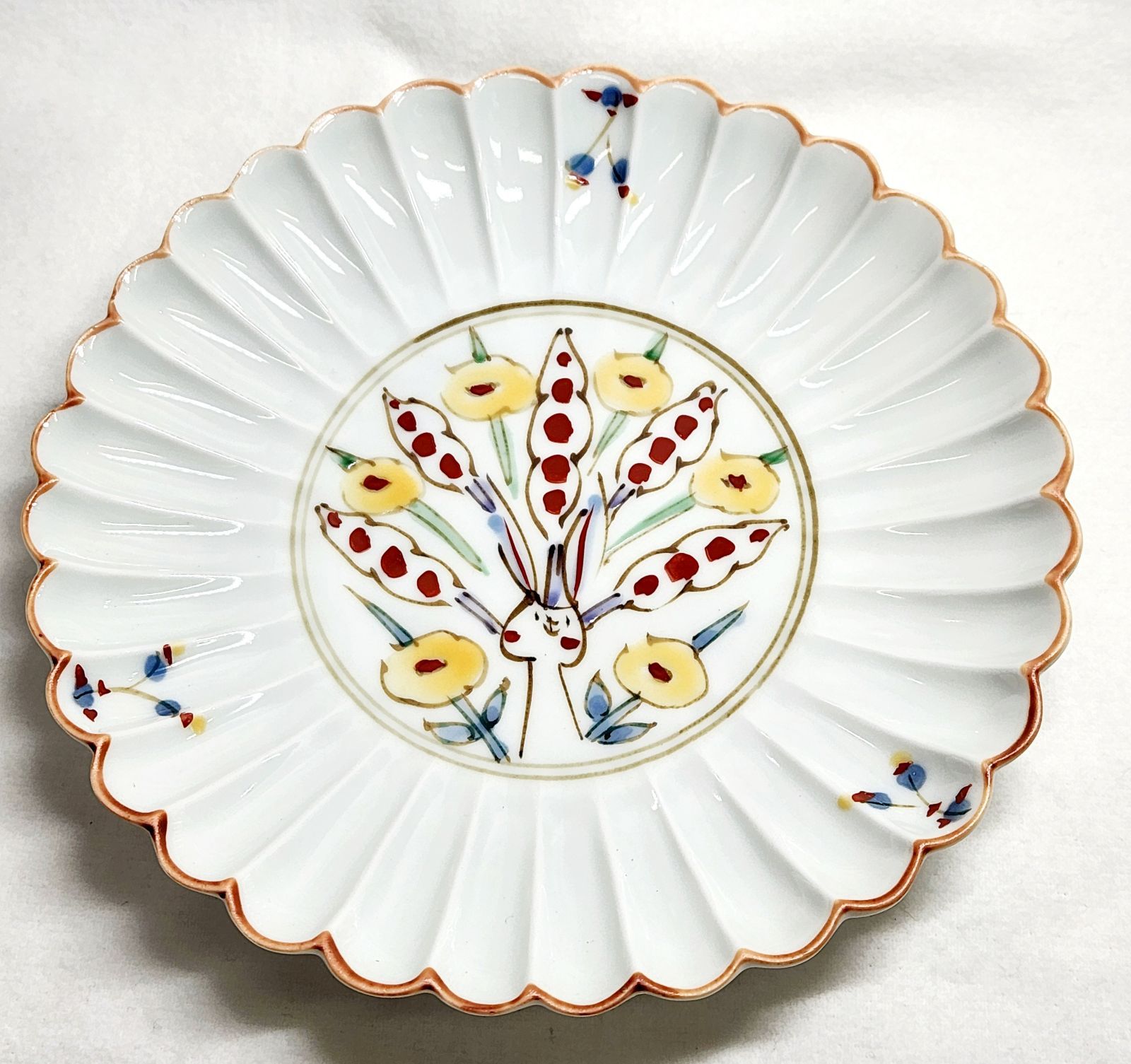 空萌工房　うさぎシリーズ　皿　新品未使用 菊割6寸皿(濃)｜空萌工房(そらもえこうぼう)｜田口紀美子