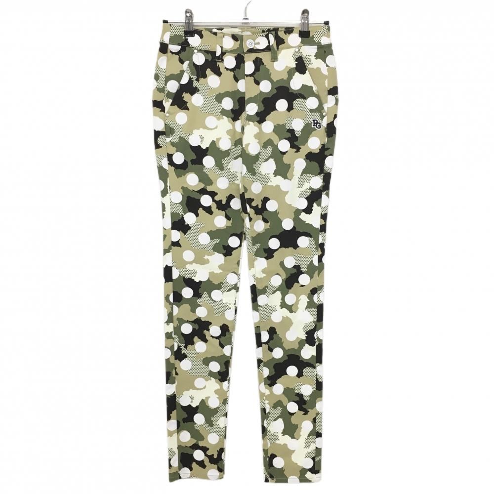 新品】パーリーゲイツ パンツ カーキ×白 カモフラ ロゴ総柄 迷彩