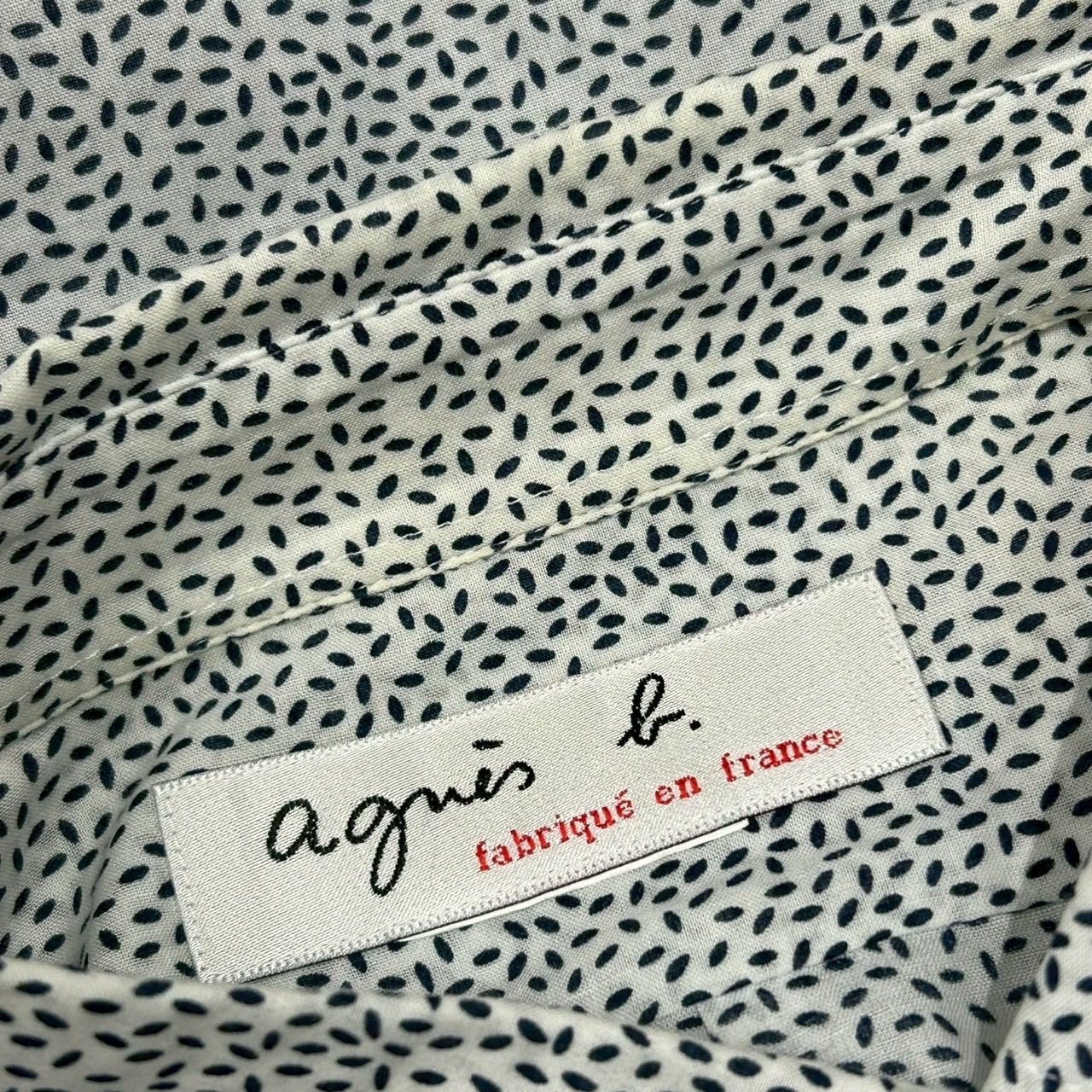 agnes b. L/S Shirt アニエスベー 長袖シャツ ブラウス 幾何学柄 総柄 