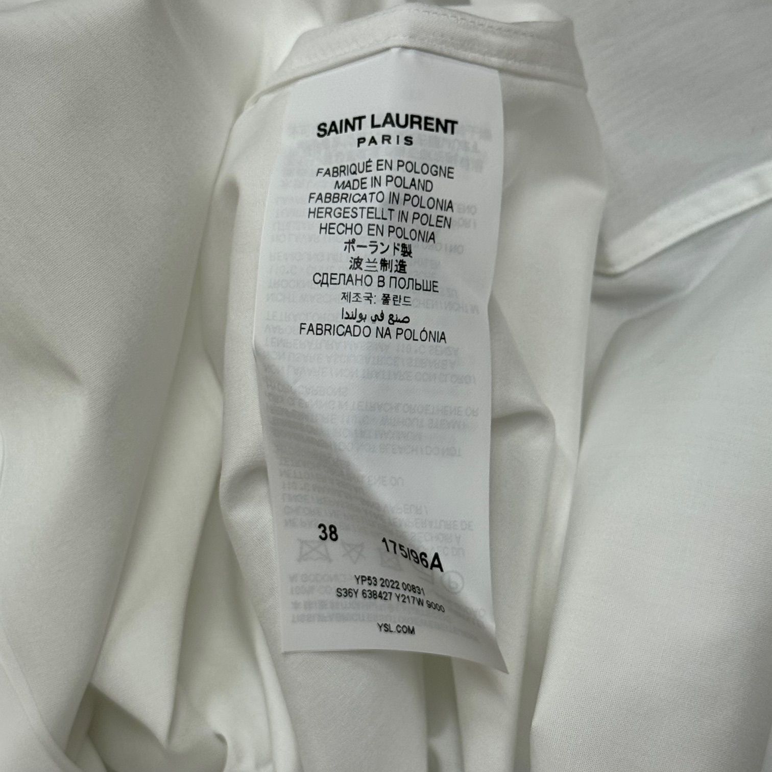 国内正規 未使用品 SAINT LAURENT PARIS ユニフォームプレーンシャツ
