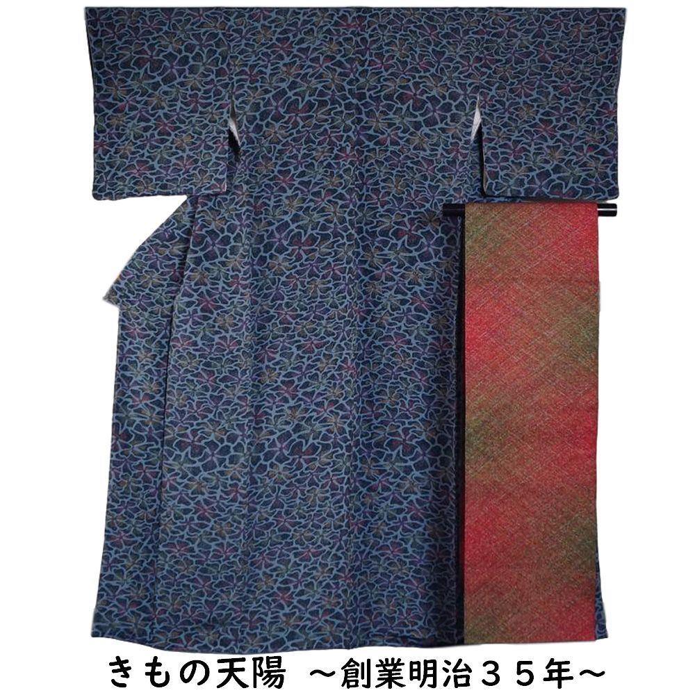 着物セット 未使用品 小紋・八寸名古屋帯 2点 セット 抽象花模様