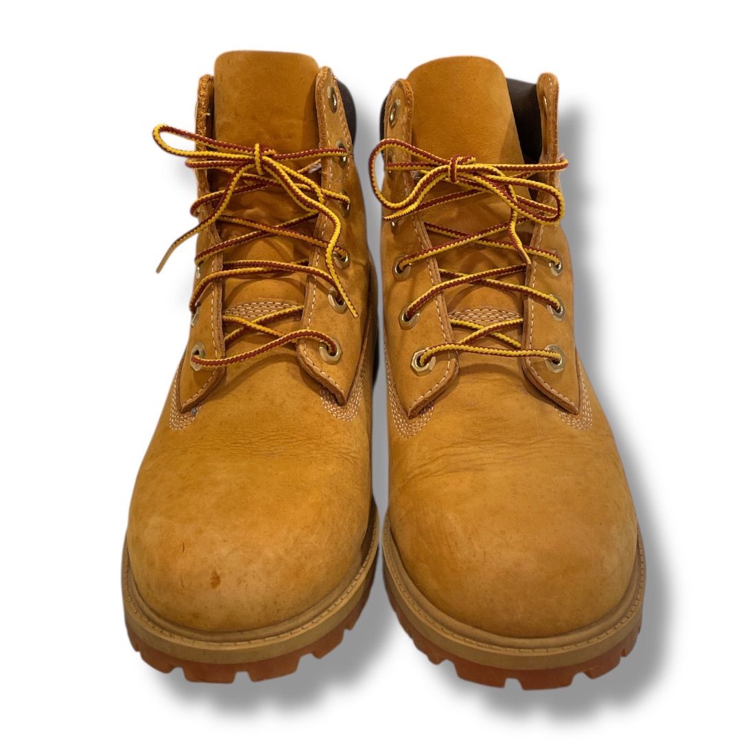 Timberland ティンバーランド 6インチプレミアムウォータープルーフブーツ イエローブーツ シックスインチブーツ フラッグシップモデル ヌバックレザー 防水加工 キャメル 24.5cm レディース 冬 ゴーゴー古着セントラルパーク名古屋店NO.1350
