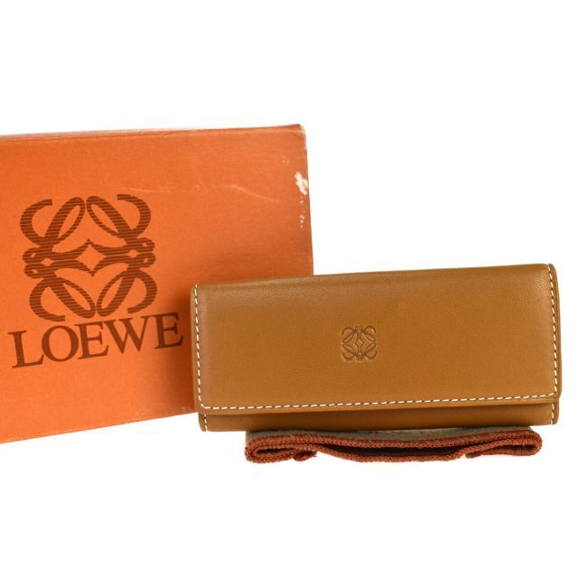 中古】 ロエベ(Loewe) レザー キーケース ブラウン 07PA446 - メルカリ