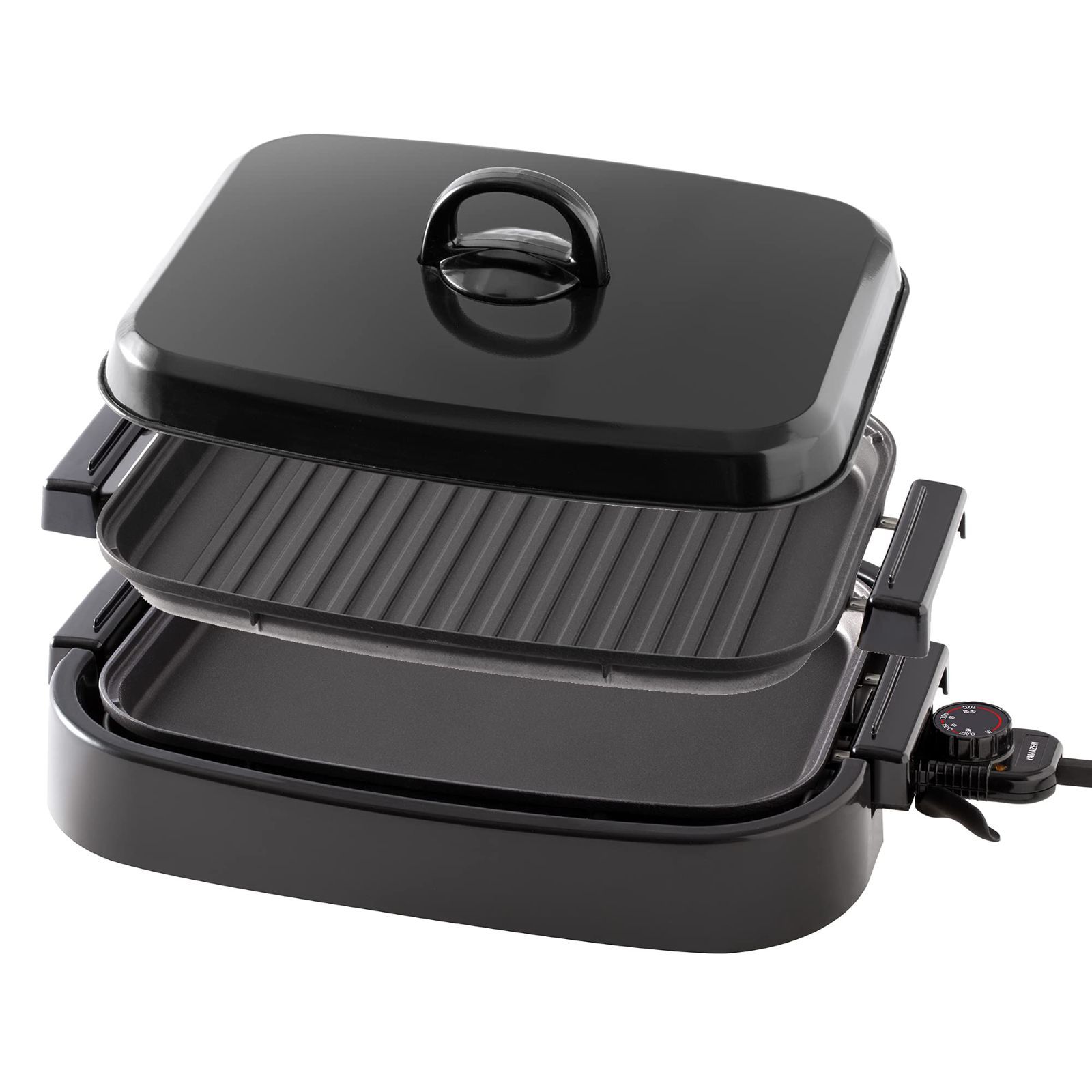 人気商品】ホットプレート 2WAY (平面プレート/波形プレート) 着脱式