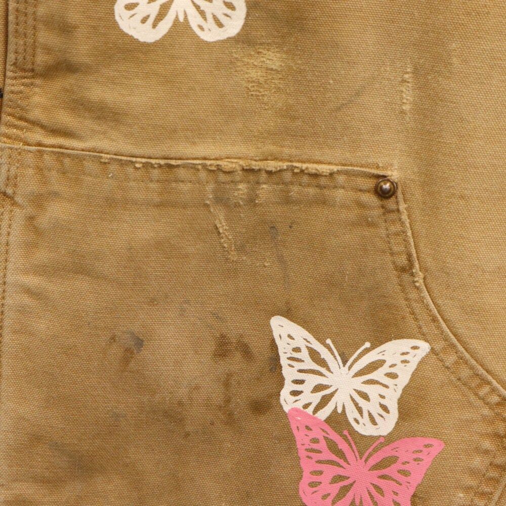 About Drea (アバウトドリームズ) Butterfly Double Knee Pants バタフライペインタープリント カーペンターパンツ  ダブルニーデニムパンツ ベージュ