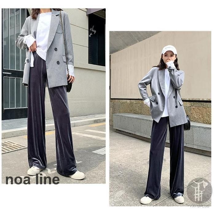ワイドパンツ ガウチョパンツ ベロア レディース 光沢感 秋冬 楽パン ロングパンツ ボゆったり ウエストゴム 代引不可