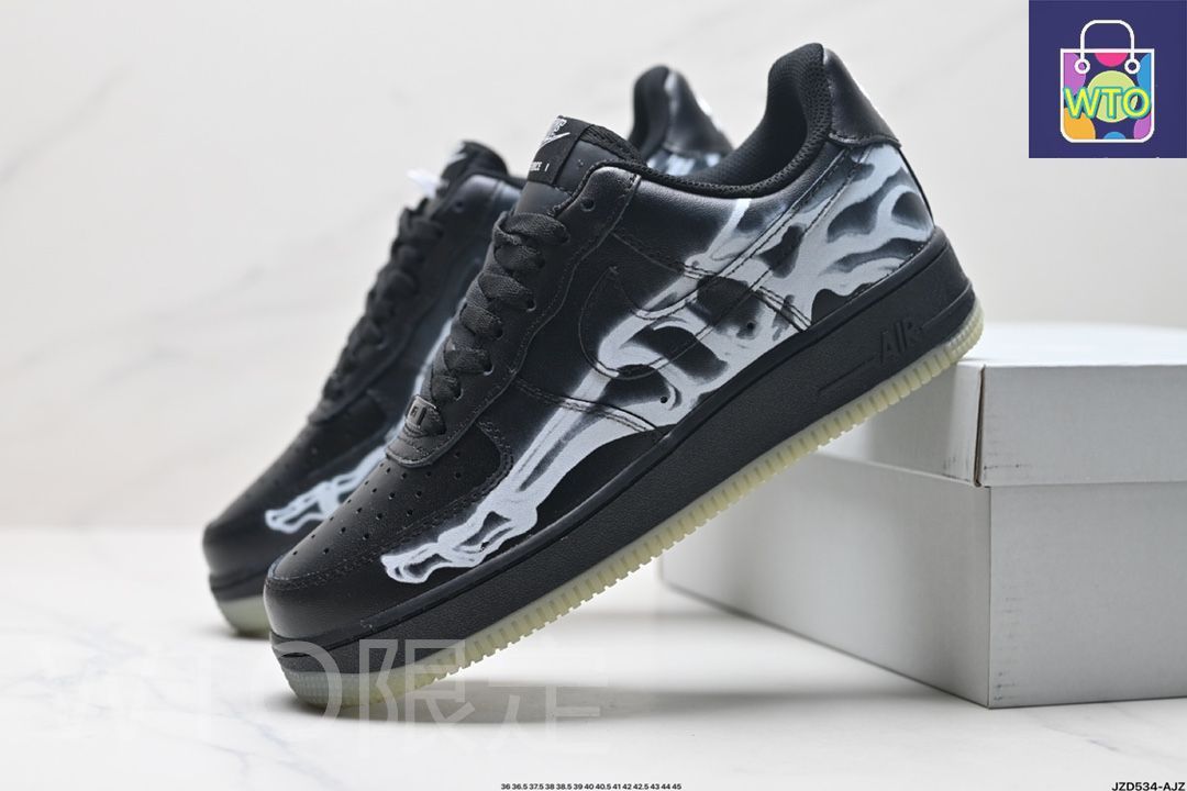 ナイキ エアフォース1 ロー ブラック スケルトンBQ7541-001