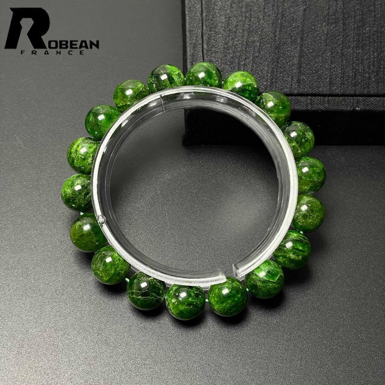 上品 EU製 定価18万円 ROBEAN ダイオプサイド ブレスレット パワーストーン 天然石 アクセサリー オシャレ 11.3-11.5mm ギフト プレゼント M0507146