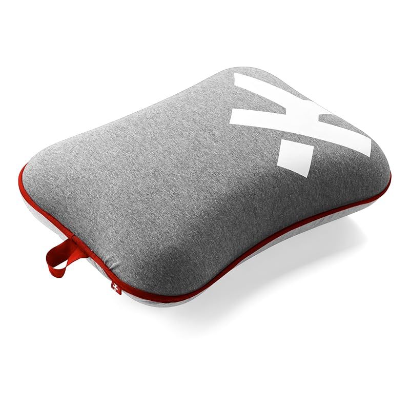 彡SKROSS 低反発トラベルピロー 首枕 トラベル コンパクト 枕 飛行機 首 用 旅行 低反発枕 軽量 低反発クッション へたらない 電車 車 SKROSSレッド ダークグレー ピロー 1