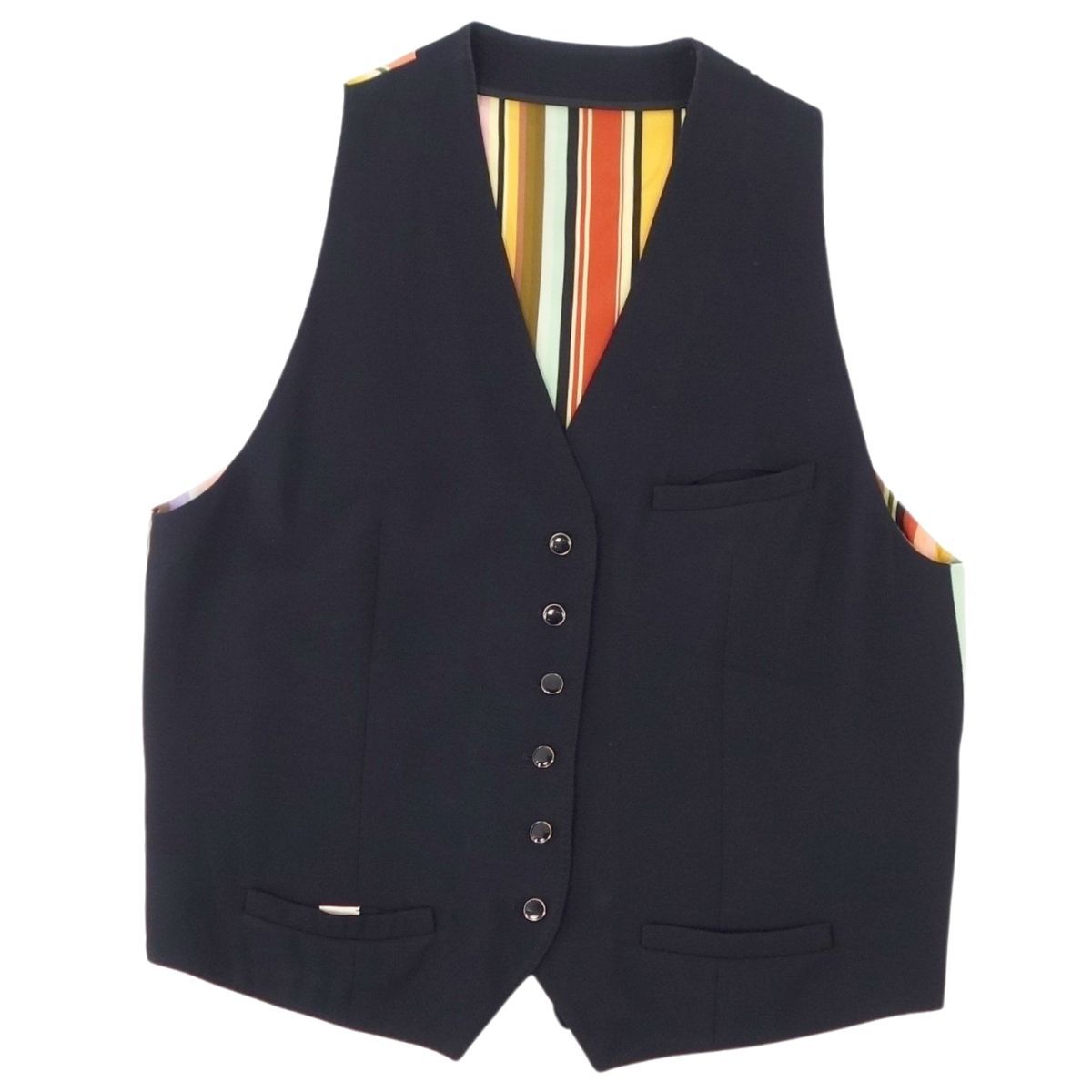 エルメス HERMES ベスト ジレ シルク ストライプ トップス レディ