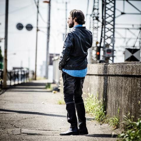 RIDEZ 青色 革ジャン　シープレザー　シングルライダースジャケット ラトルトラップ RattleTrap SHEEP LEATHER/シープレザー シングル