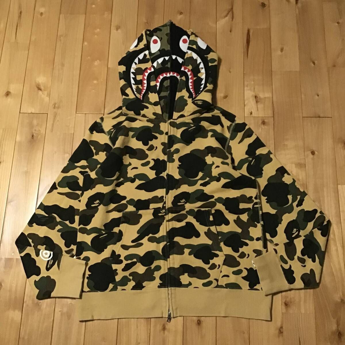 1st camo yellow ダブル シャーク パーカー Lサイズ double shark full