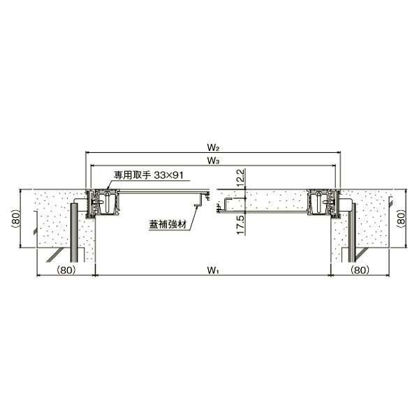 ダイケン アンダーハッチ 4HA2型450角 4HA245樹脂タイル モルタル充填兼用型 ダイケンアルミ製床点検口