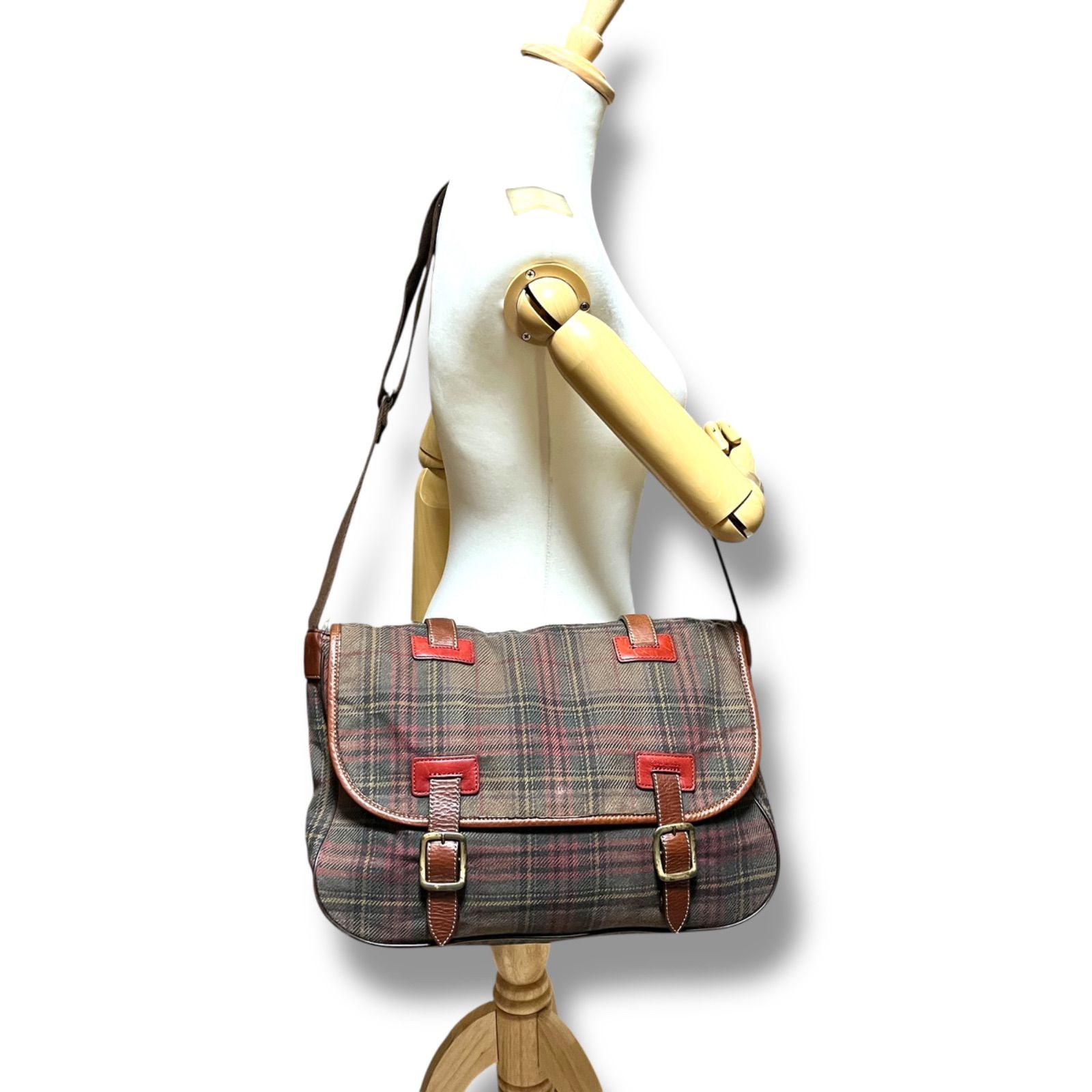 PaulSmith メッセンジャーバッグ チェック柄 キャンバス 1446