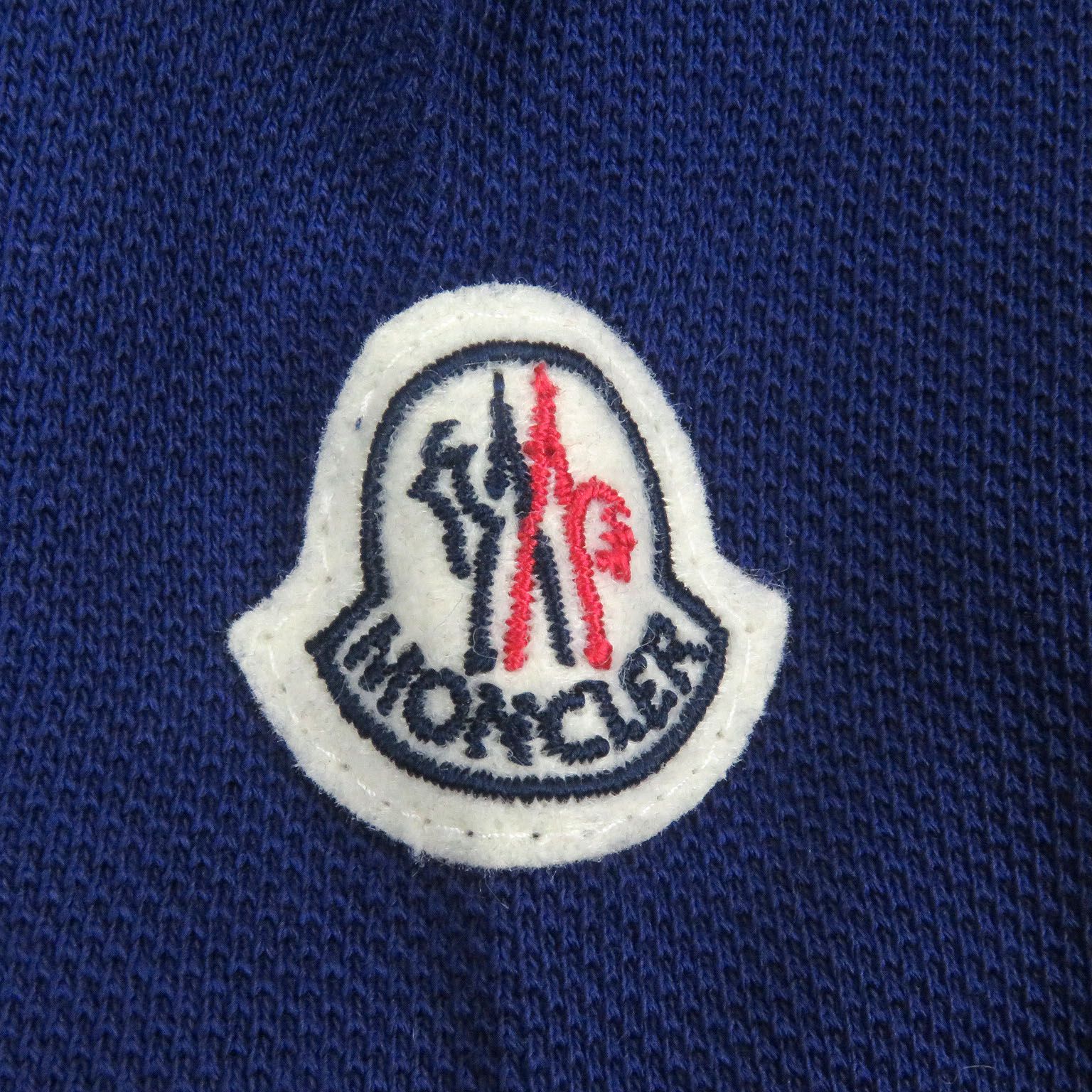 良品★モンクレール・コットン ワッペン付 リブライン ポロシャツ(XS) MONCLER - モンクレール ホワイト ロゴワッペン ポロシャツ Lの
