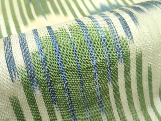 平和屋本店□希少 夏物 国画会 池田リサ 板締め絣 工芸呉服 芥川