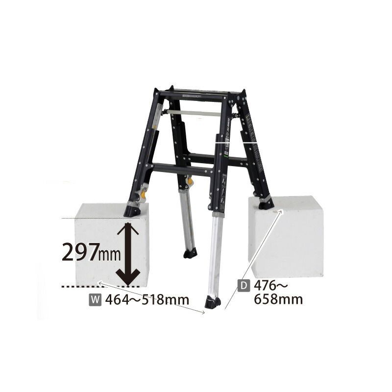 ALINCO アルインコ 伸縮脚付 脚立 KAB-90 2段 2尺 3尺 天板高さ 0.52 0.82 m