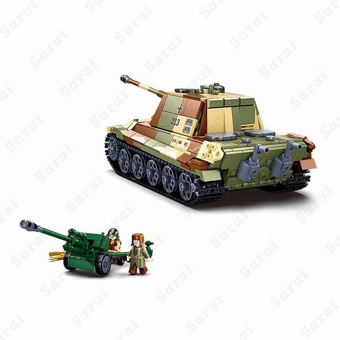 LEGO レゴ 互換 ブロック 模型 プラモデル 重戦車 ティーガーⅡ ドイツ軍 WW2 ミニフィグ 大人のレゴ ミリタリー 子供 こども 互換品  フィギュア 人形 軍隊 軍事 兵隊 武器 兵士 スワット 銃 誕プレ ギフト キッズ 男の子 おもちゃ 玩具 -